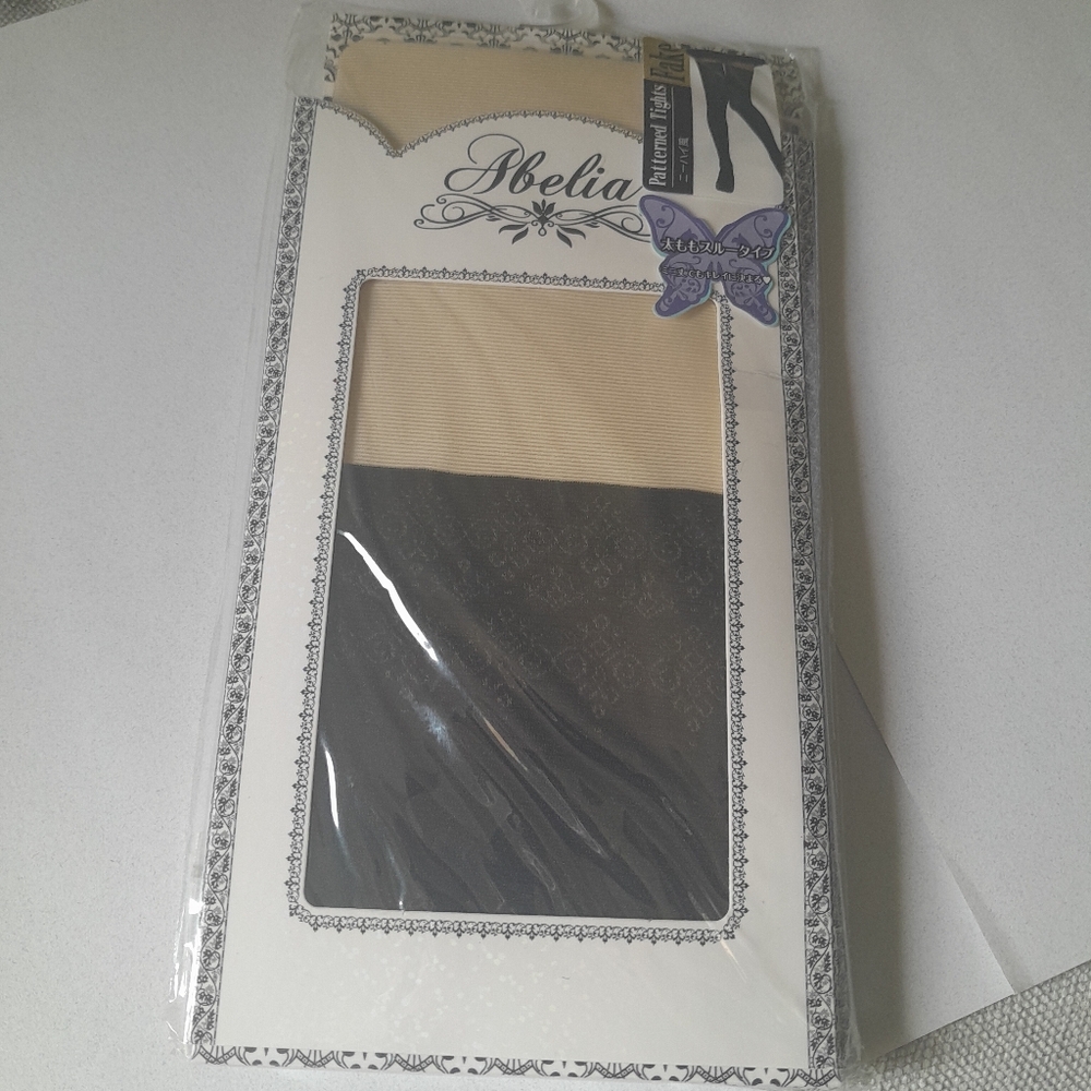 Abelia Black and Beige Tights